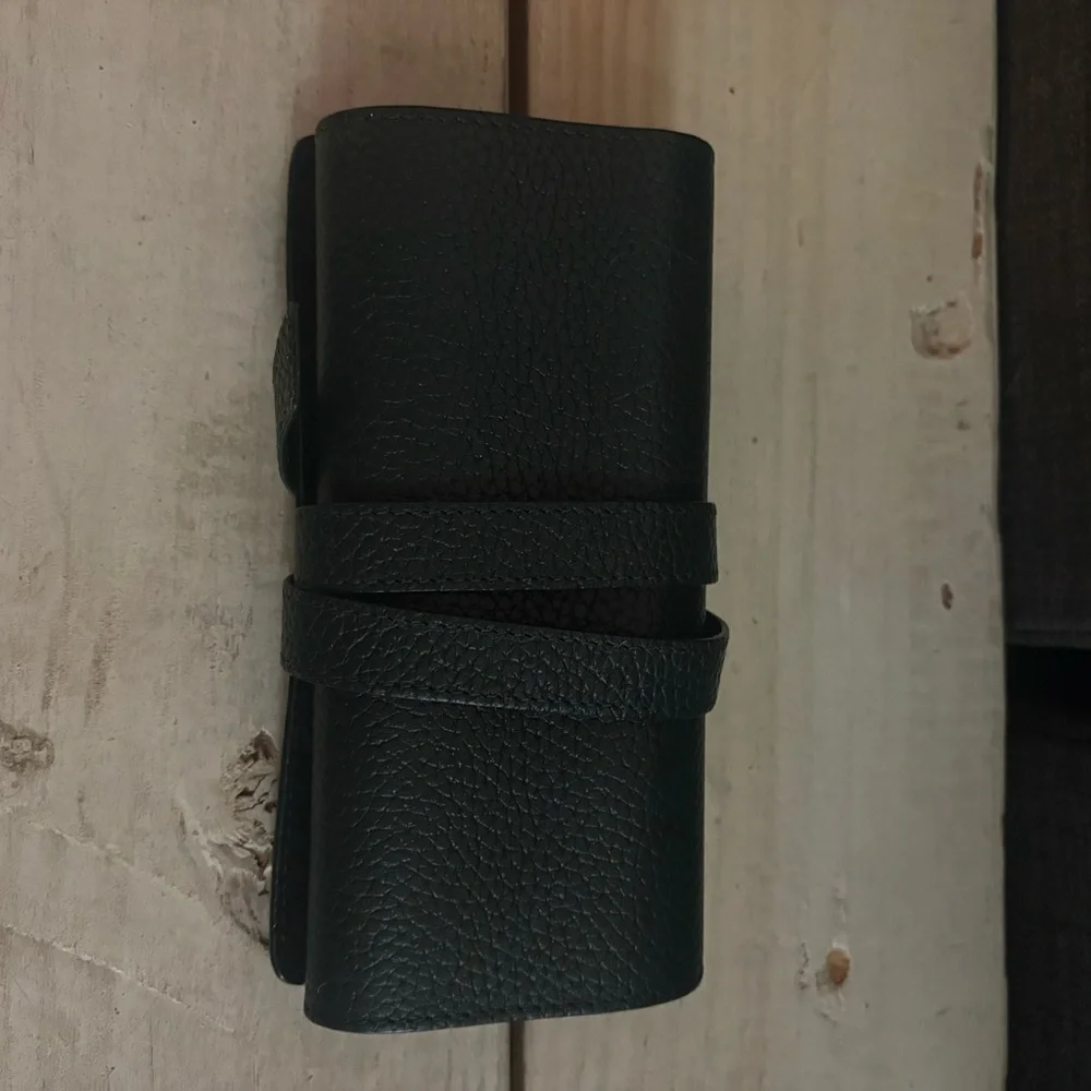 NEW ROYCE NEW YORK TECH CORD ORGANIZER ROLL Dark Green Genuine Leather